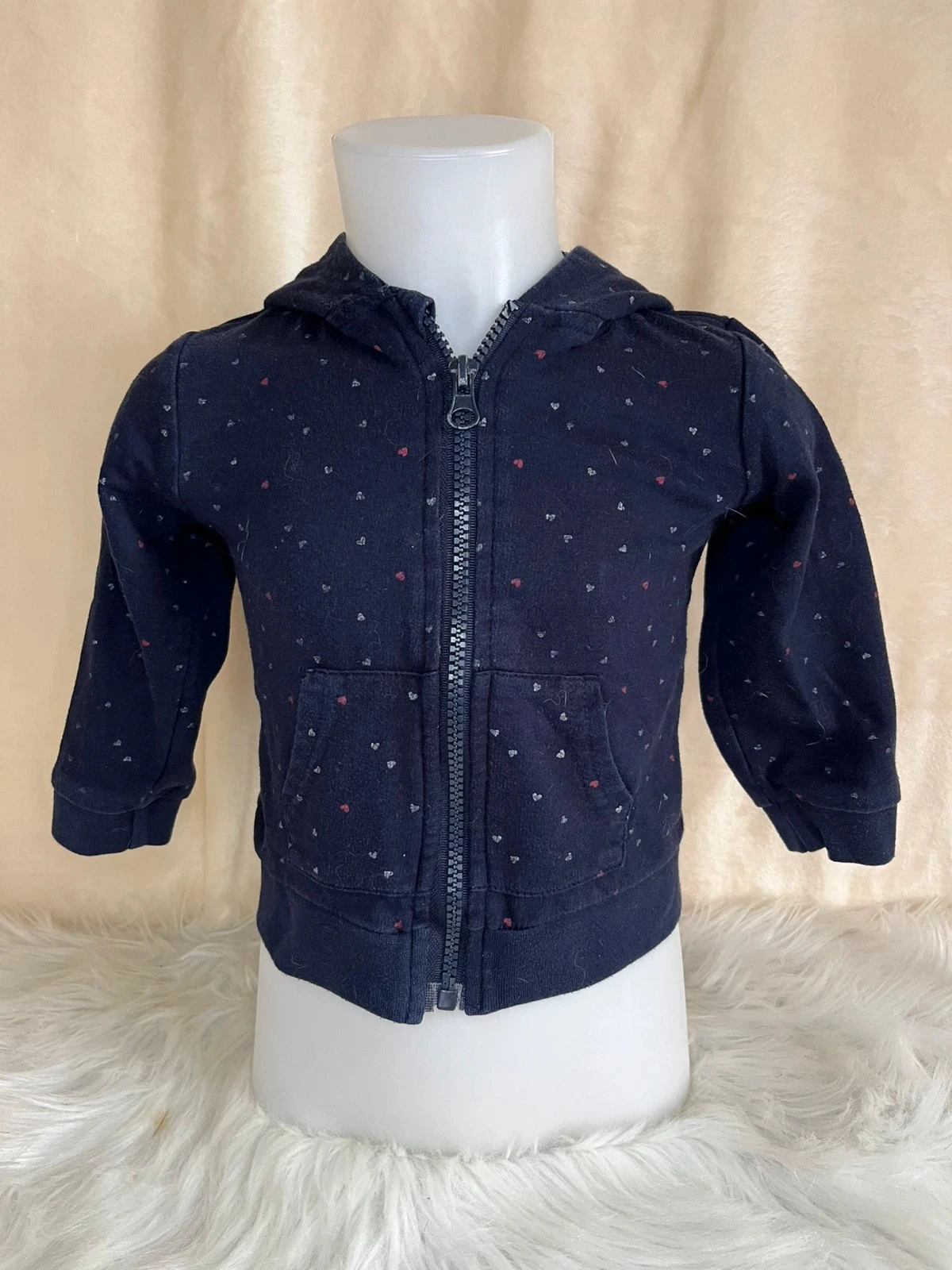 gilet bébé à capuche bleu marine trop craquant 💙